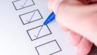 Checking boxes on a checklist
